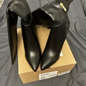 Black Suede & Leather Women's Boots